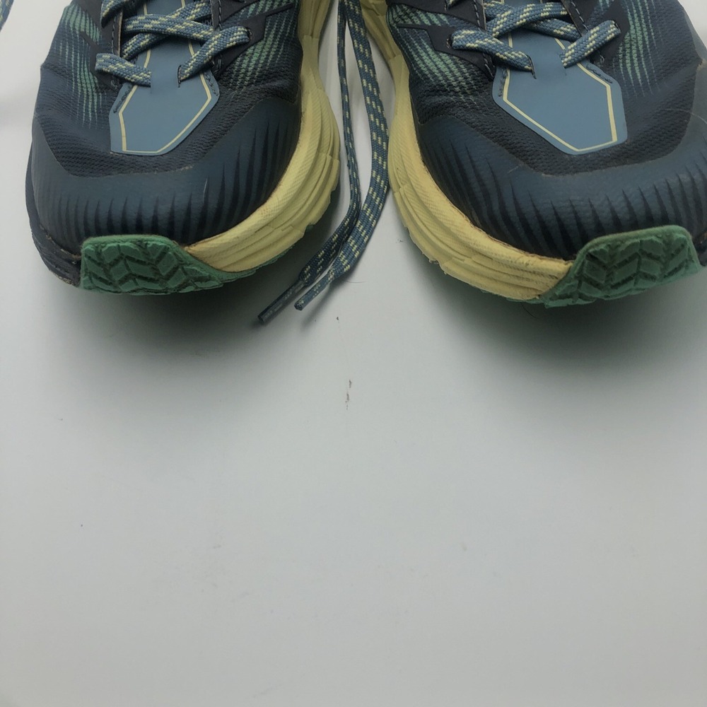 Hoka One Womens Running Shoes W Speedgoat 4 Size 9B Joggers Blue Yellow Vibram - Picture 4 of 16